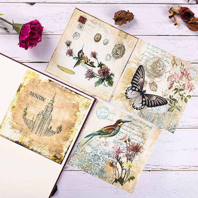 8pcs/Súbor Denníka Vintage Vták Písmená Motýľ Vellum Papier Pack pre Scrapbooking Šťastný Plánovač Karty, Takže Nevyžiadanej Vestník Projektu