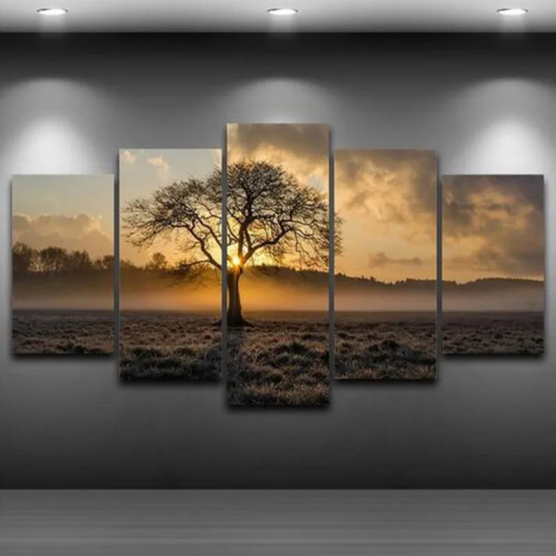 5 Kusov Zmes Diamond Maľovanie Života Stromu Moderné Plátno Umenie Maľba Interiéru Cross Stitch Farba Číslo Súpravy