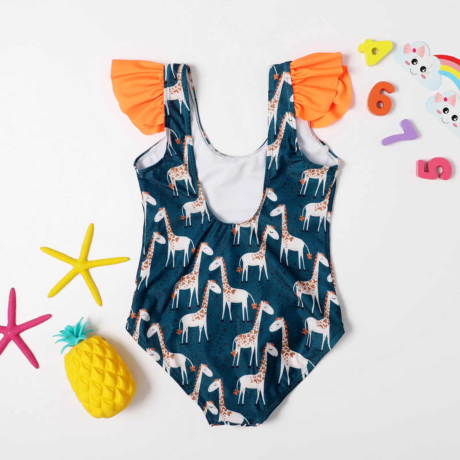 Batoľa Detská Deti, Dievčatá Cartoon Jeleň Plavky Kúpaní Plavky, Letné baby dievčatá roztomilý žirafa, Plavky, plážové oblečenie