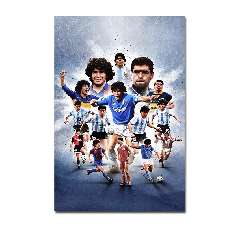 Diego Maradona Plagáty Brazília Futbal Legenda Plátno Tlačiť Maľba Portrét obrazov na Stenu pre Obývacia Izba Domova