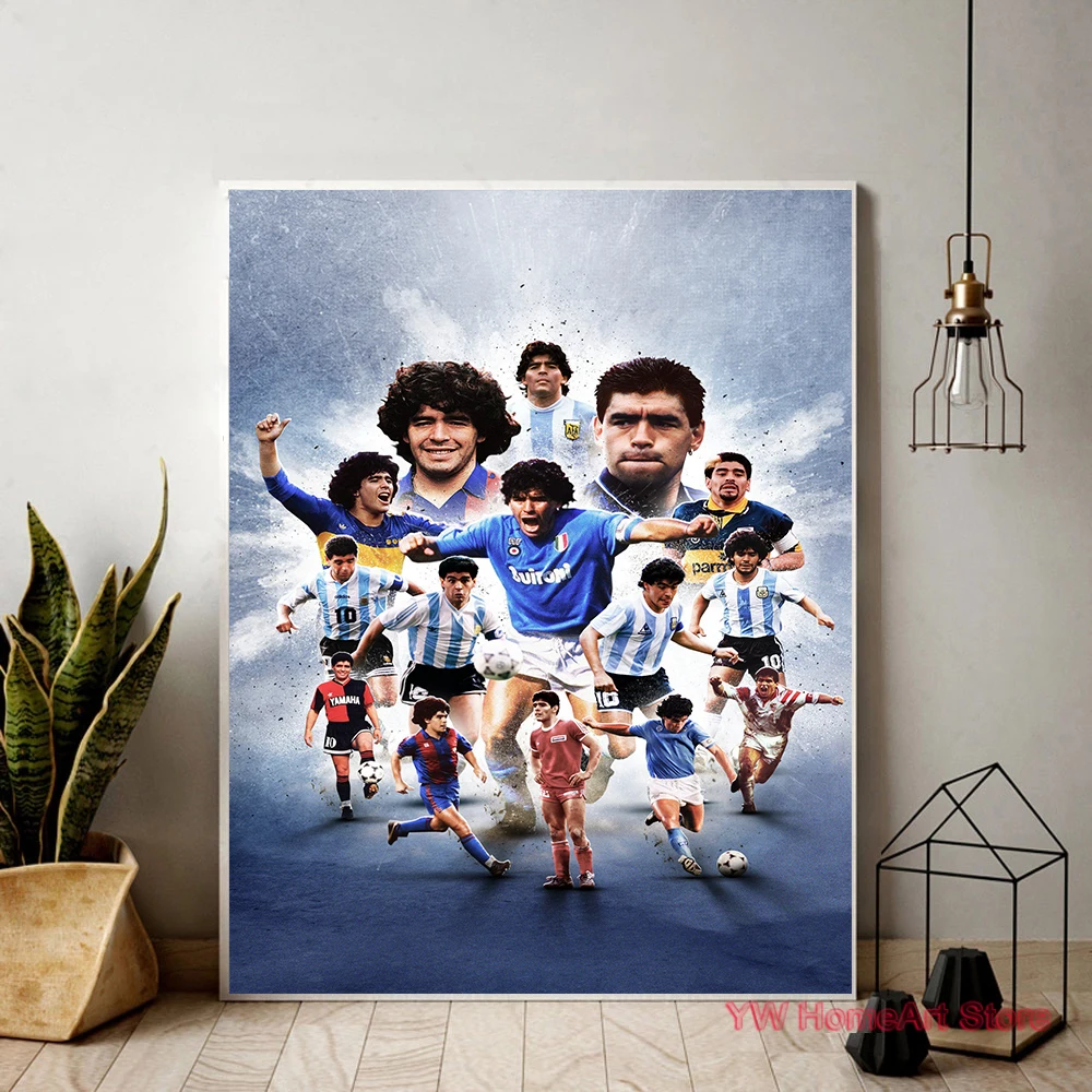 Diego Maradona Plagáty Brazília Futbal Legenda Plátno Tlačiť Maľba Portrét obrazov na Stenu pre Obývacia Izba Domova