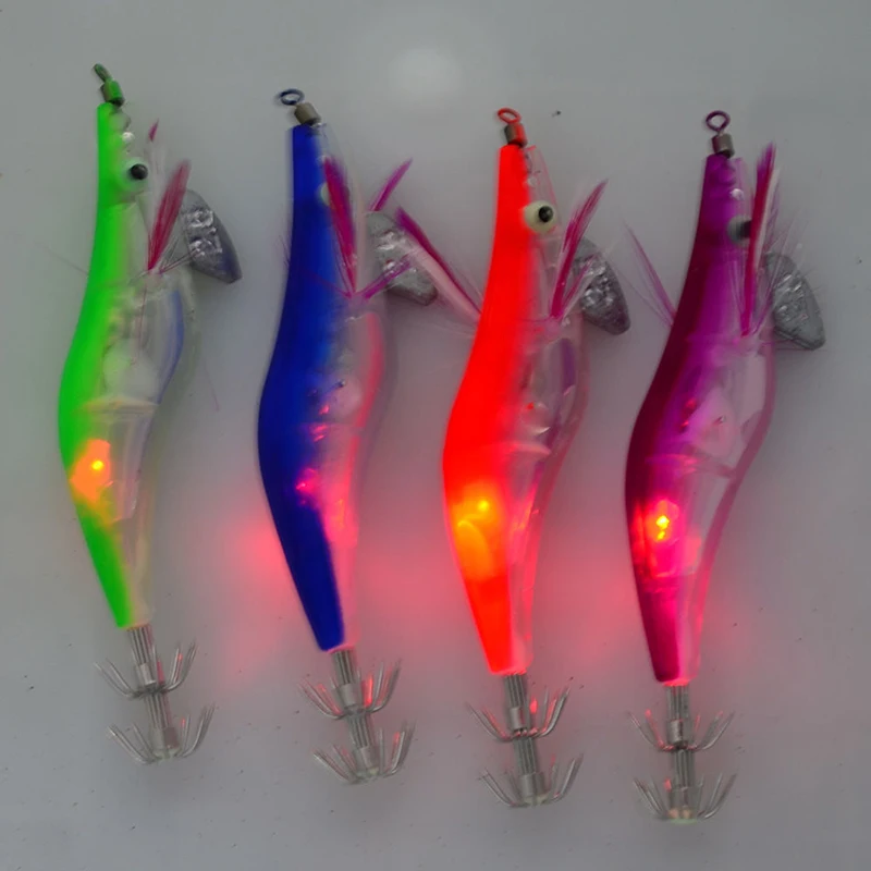 Blikajúce LED Svetlo, Krevety Rybárske Nástrahy Krevety Návnad Upínacie Háčiky Riešiť Umelé Návnady Hlboké Basy Háčik Mora Šproty Morské Pesca