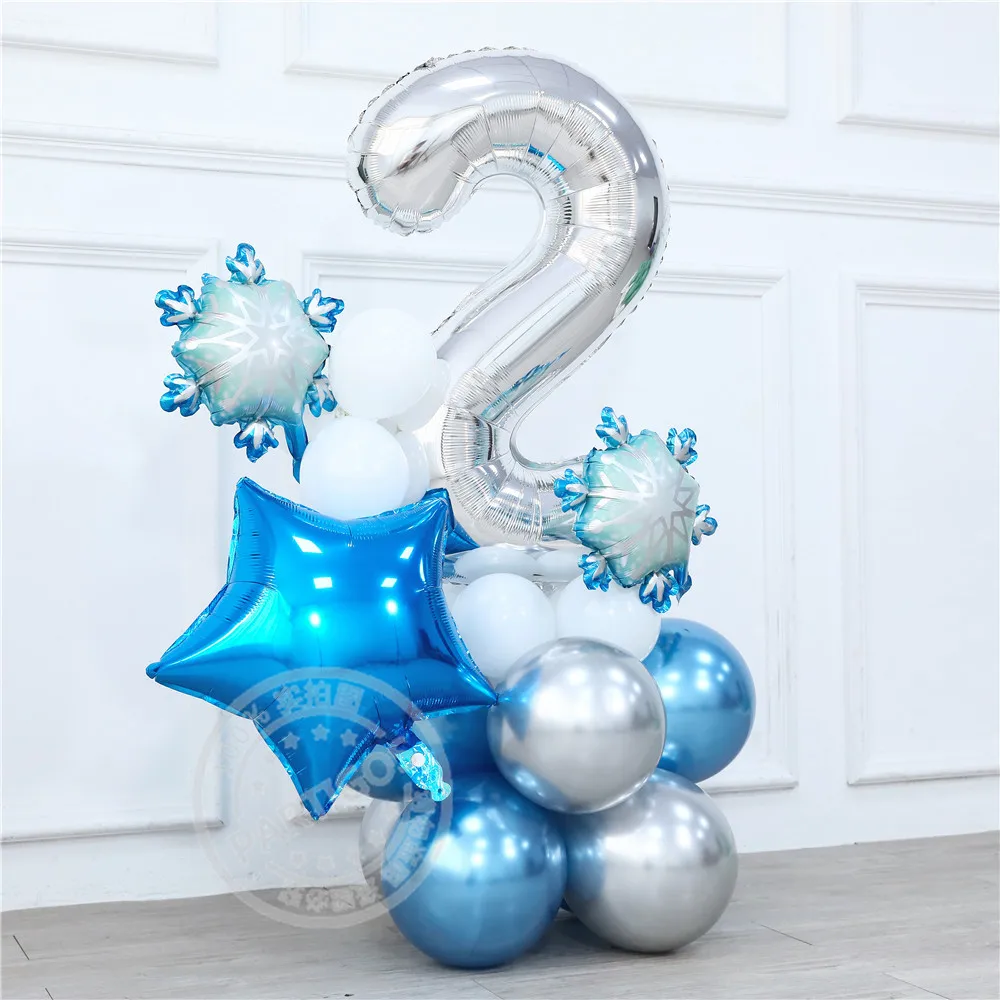 22pcs/set Zimné Narodeniny Tému Party Snowflake Balóny Fólie Počet Balónikov Ice snow Party Christams Vianoce Globos Dekor Dodávky