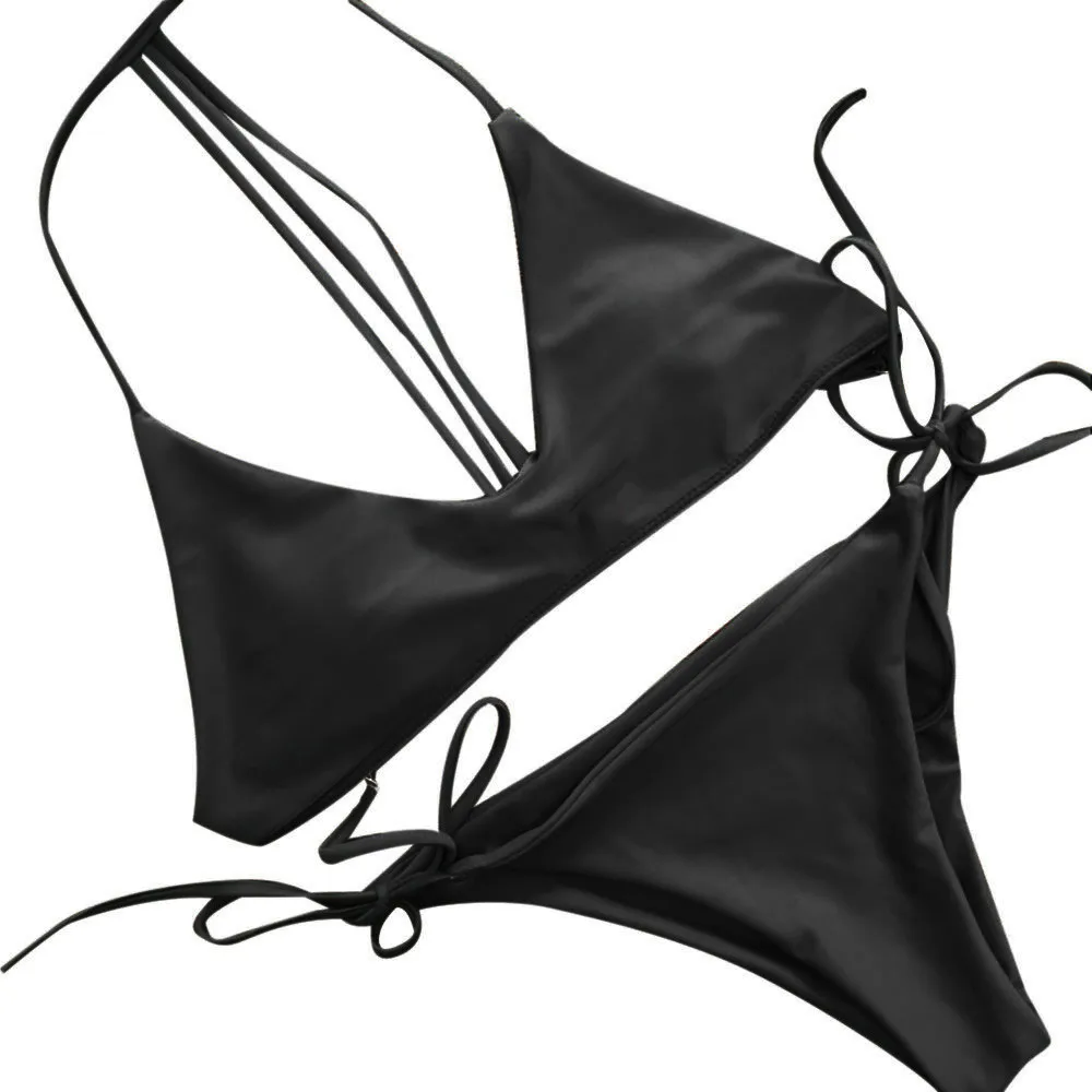 Bikini 2021 Ženy Bikini Set Plavky s Push-Up Čalúnená Pevné Podprsenka Plavky Plaviek bikiny tanga mujer купальник женский#K2
