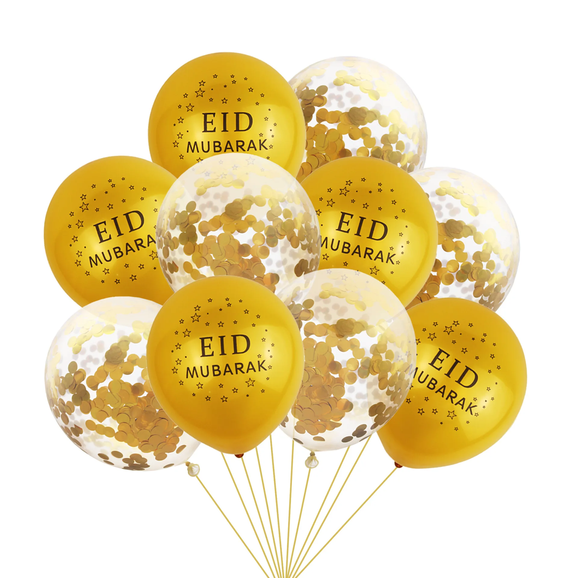 10PCS EID MUBARAK Balóny Dekor Ramadánu Dekorácie Striebro Zlato EID Balón pre Islamské Moslimských Eid Mubarak Láskavosti Strana Dodávky