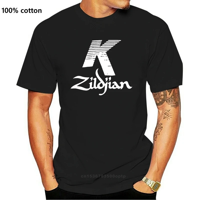 Zildjian K Bicie Bubny Cimbal Logo Pánske Čierne Tričko Bavlna Vytlačené Krátke Rukávy Zábavné Graphic Tee Tričko