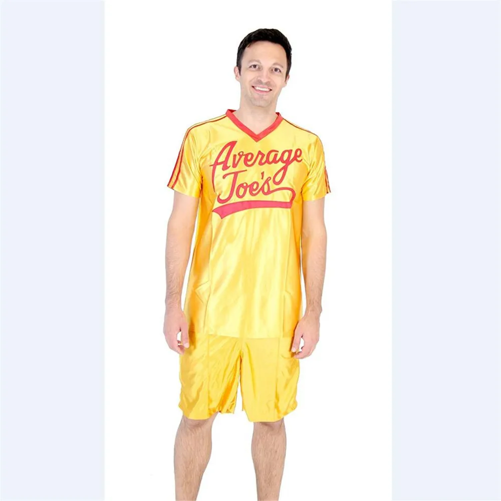 Blázon Dodgeball Priemerný Joe Dospelých Žltý Dres Kostým Nastaviť Skutočný Príbeh Smoliara Dodgeball Cosplay Kostým Halloween Oblečenie