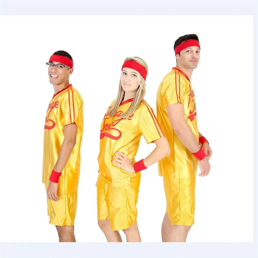 Blázon Dodgeball Priemerný Joe Dospelých Žltý Dres Kostým Nastaviť Skutočný Príbeh Smoliara Dodgeball Cosplay Kostým Halloween Oblečenie