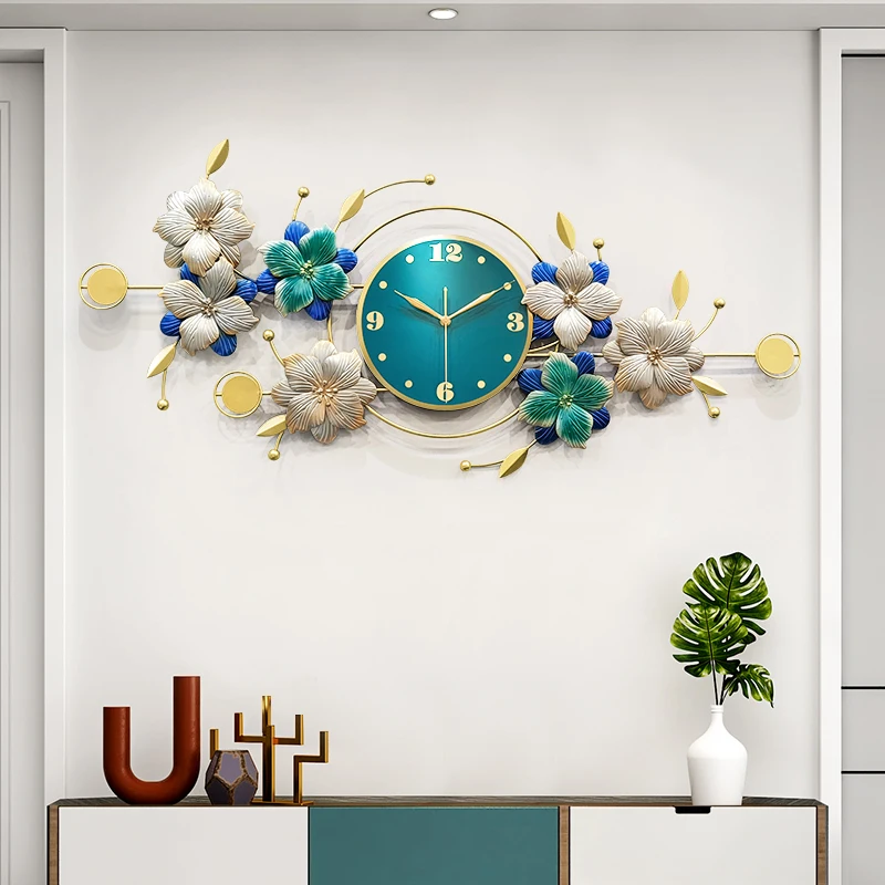 Veľké Kreatívne Nástenné Hodiny Nordic Kovové Tichý Umenie Luxusné Nástenné Hodiny Moderný Dizajn Obývacia Izba Reloj Porovnanie Domáce Dekorácie DG50WC