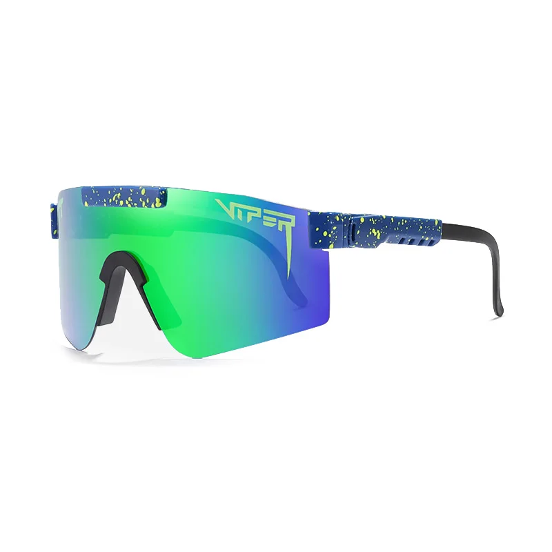 Luxusný dizajn značky Zrkadlové Zelený objektív jamy viper polarizované slnečné Okuliare mužov športových okuliarov tr90 rám uv400 ochrana s puzdrom