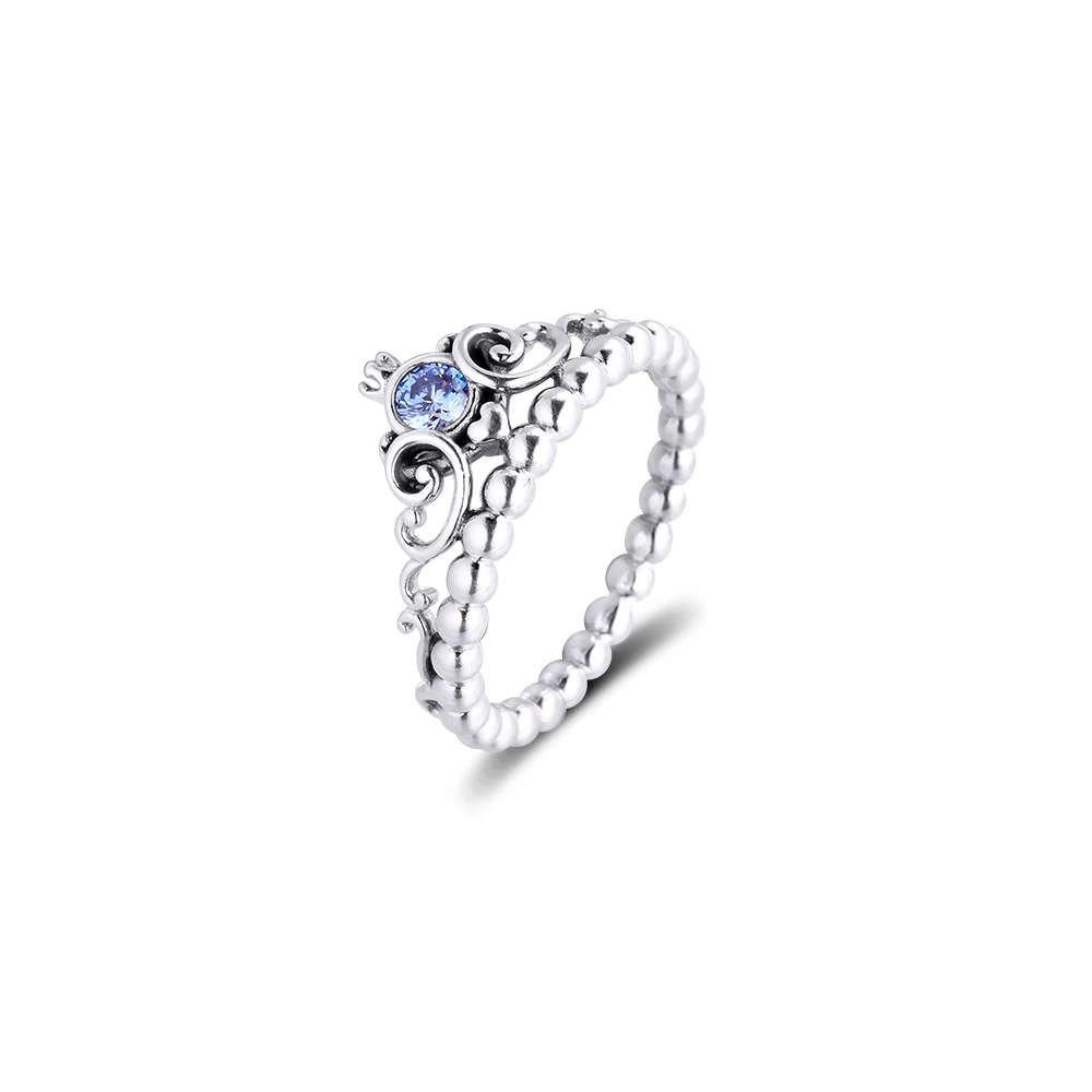 Popoluška Modrá Tiara Krúžok 925 Sterling-Striebro-Šperky, Fashion, DIY Európskej Šperky Pre Ženy Veľkoobchod Žena Darček Krúžky