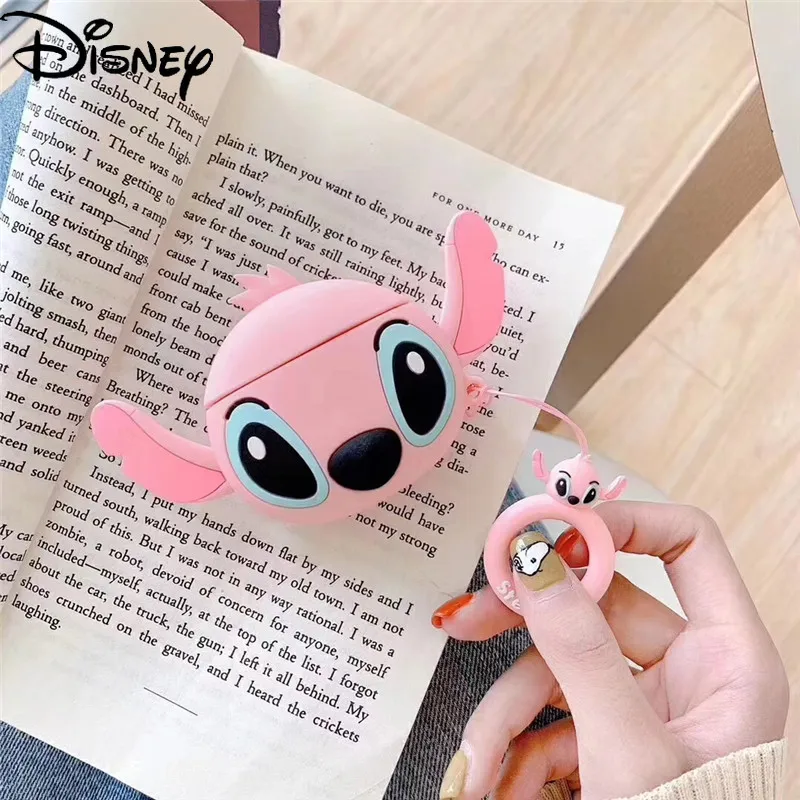Disney Roztomilý Kreslený Steh Bezdrôtový Bluetooth Headset Prípade Airpods 1 2 s Prackou ozdobná šnúrka na uniforme Dievča Ochranný plášť