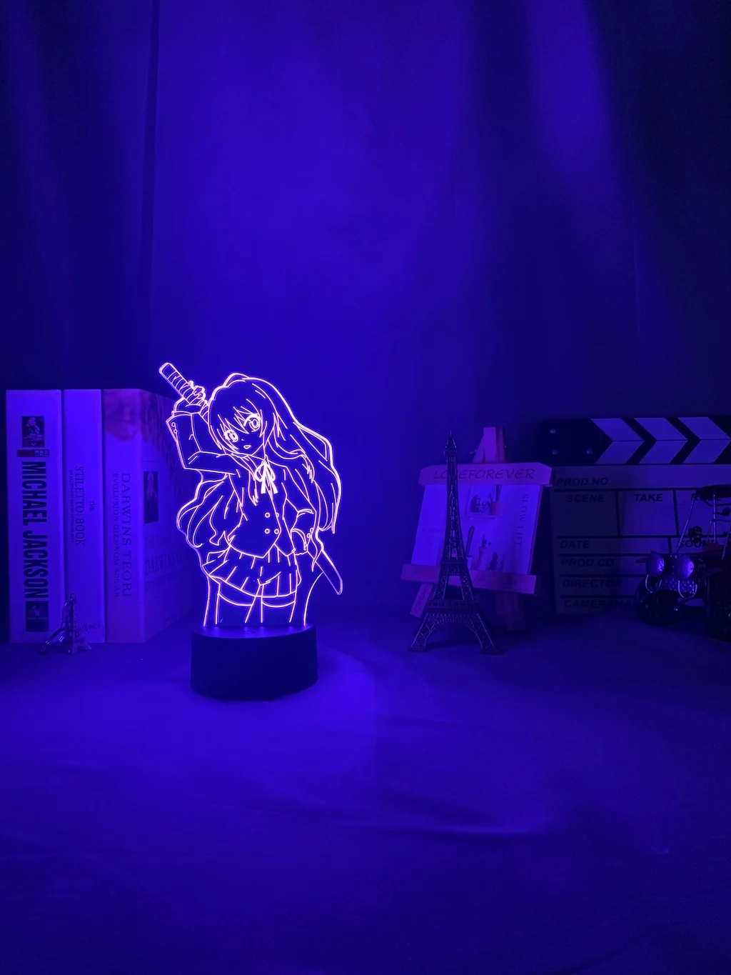 Led Nočné Svetlo Toradora Tajga Aisaka pre Spálňa Decor Darčekové Farebné Nočného Anime Waifu 3d Lampa Tajga Aisaka Toradora