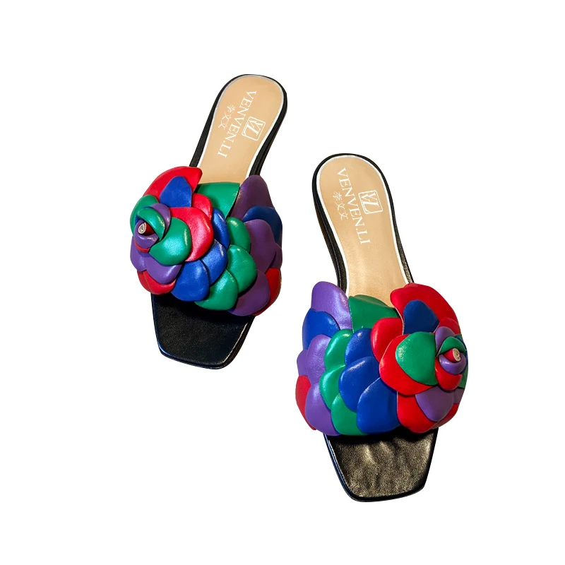 2021 novej talianskej vvlCamellia jelly dámske sandále, hviezda, papuče, letné vonkajšie, anti-sklzu a odolné voči opotrebovaniu,，s box vrece