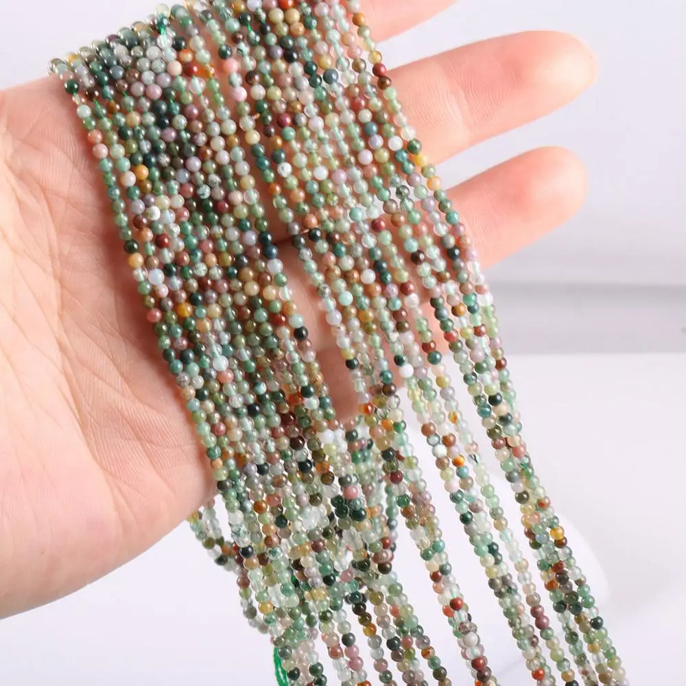 Prírodný Kameň Korálkové India Agates Voľné izolácie Korálky pre Šperky, Takže Beadwork DIY Náhrdelník náramok príslušenstvo 2 mm 3 mm