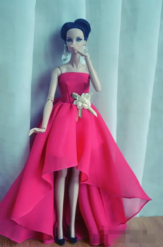 Autonómne dizajn ručné šaty Bábiky Príslušenstvo Večer Ružové Zelené Šaty, Oblečenie Pre vaše FR2 BB Bábika A131B