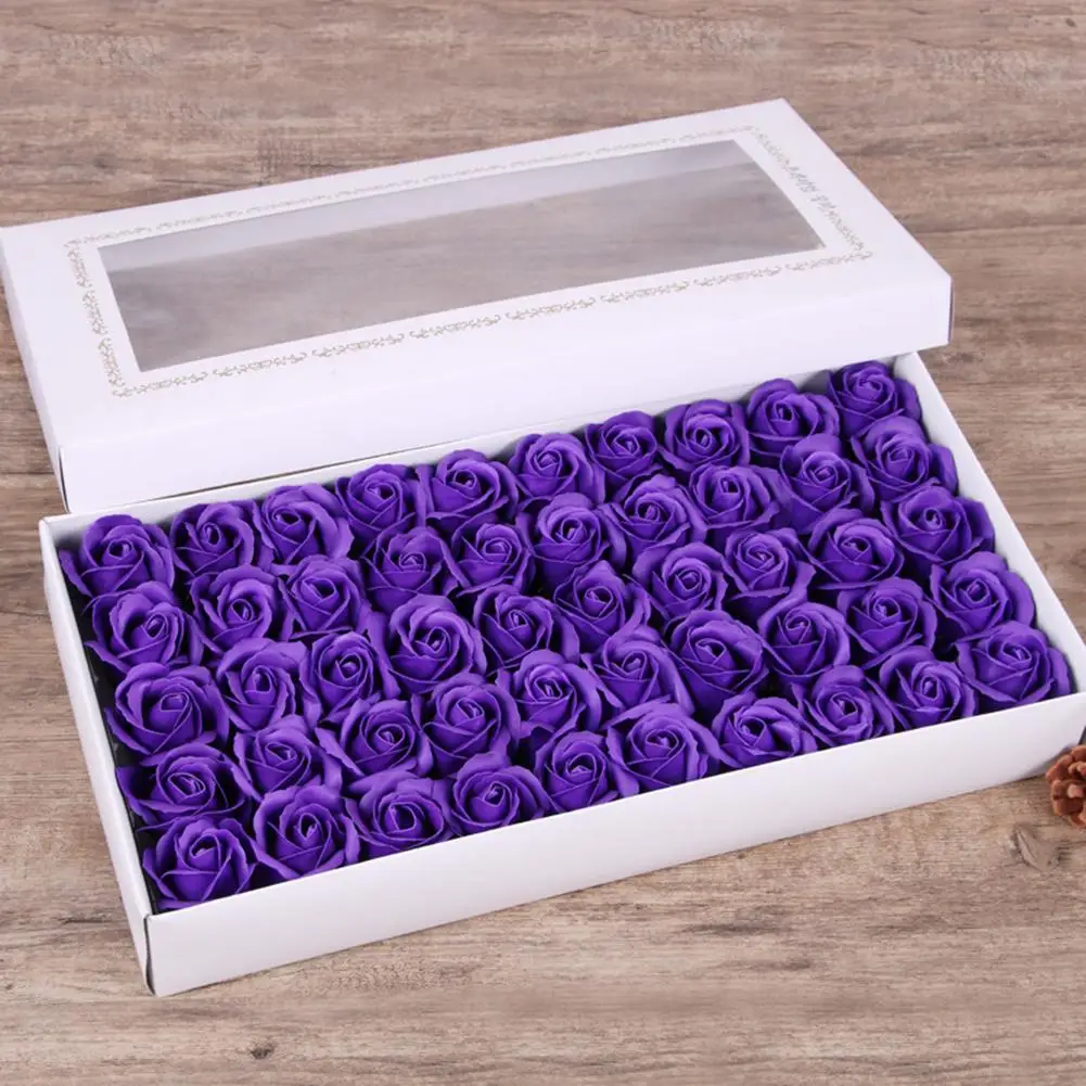 50Pcs Simulácia Rose Voňajúce Mydlo Kvetinové Svadobné Dekorácie valentínske Romantický Darček Scrapbooking DIY Veniec Domova