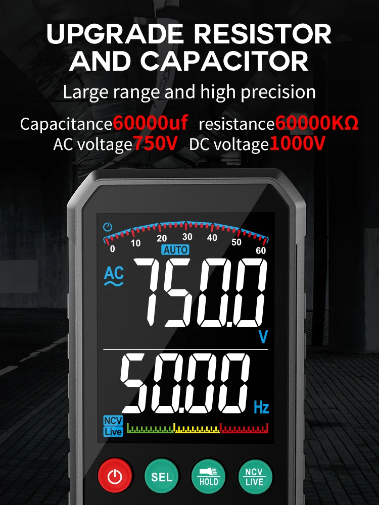 FUYI NOVEJ Generácie 600V Digitálny Multimeter Ture RMS AC DC NCV Smart Multimetro Tester Ohm Kapacita Hz Napätie Meter