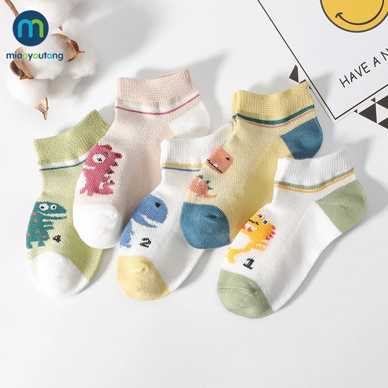 5 Pár Batoľa Lete Tenké Oka Ponožky Pre Dievčatá Chlapci Roztomilý Zvierat Detí Priedušné Ponožky Baby Novorodenca Krátke Deti Miaoyoutong