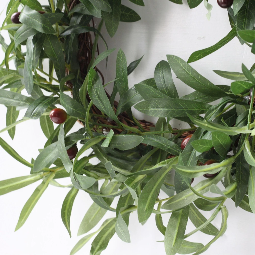 Kvetinový Veniec Leaf Garland Dekorácie Olív, Ovocia Ozdoby Hodváb 40 cm Simulácia Domov Dekor