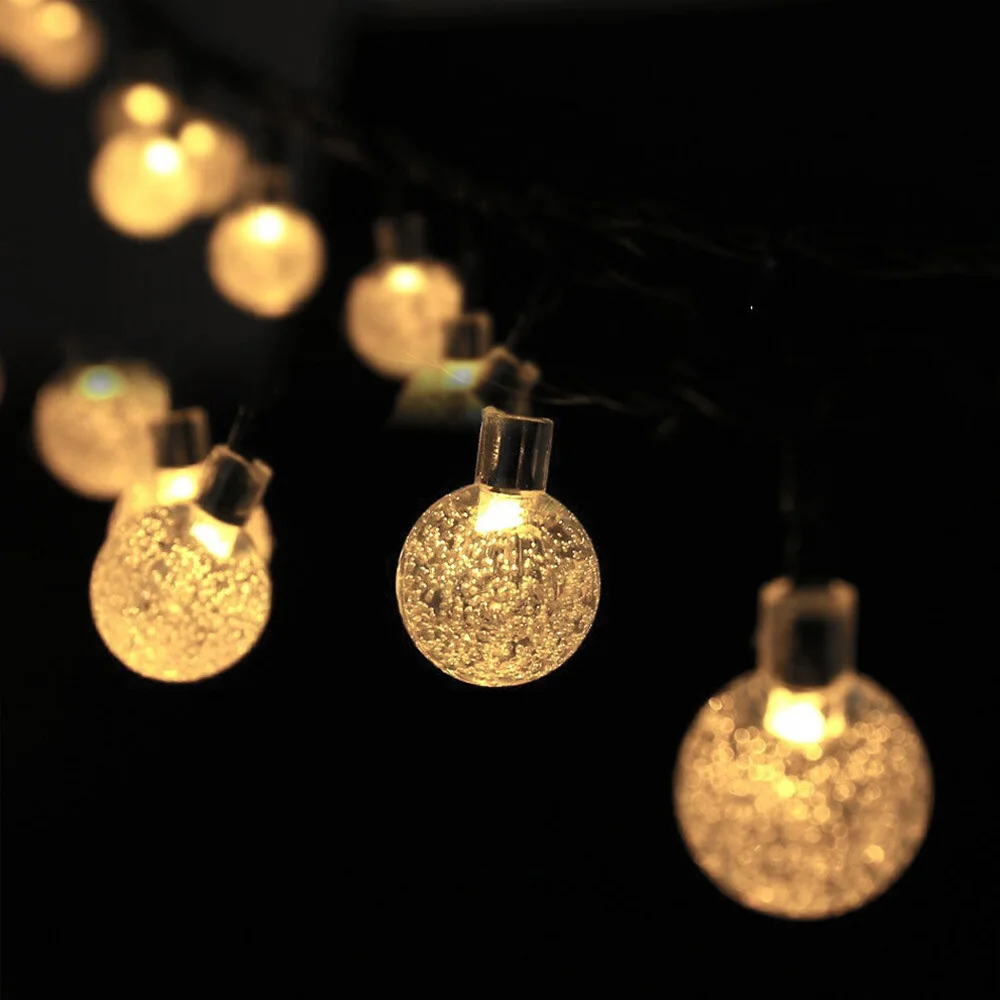 20/50 LED Solárne Svetlo Crystal Ball Rozprávkových Svetiel String Vonkajší Dekor Girlandy Nepremokavé Solárne Lampy Záhradné Dekor Led Svetlo