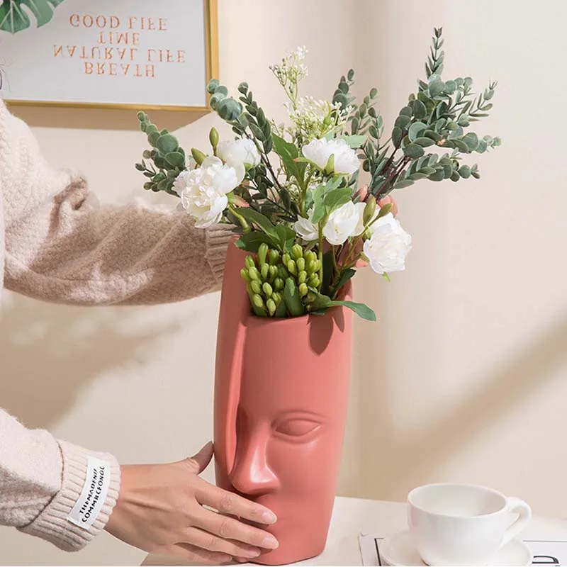 Kreatívne Tvár Kvetináčov Váza Plastové Kvet Dohoda Víla, Záhradné Dekorácie, Ozdoby Ploche Displeja Remesiel Suché Kvetinové Vázy