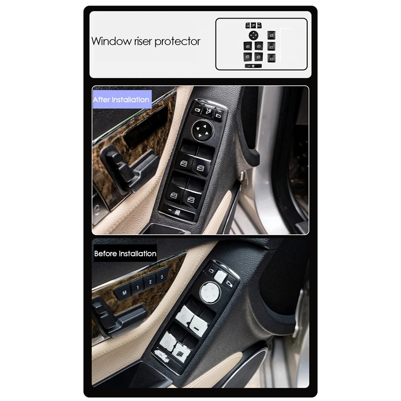 Dvere auta Seat Memory Lock + okenného Skla Výťah Tlačidlo Týka Nálepky na Mercedes Benz CLA/GLA/GLK/GLE/CLS/GL/ML/A/B/E