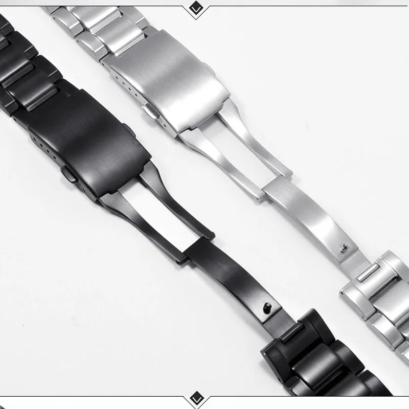Pre Casio G-SHOCK GST-W300 W400 GST-B100 Nehrdzavejúcej Ocele Kapela GSHOCK Nahradiť Hodinky Remienok 3 Korálky Silver Black Metal Watchband