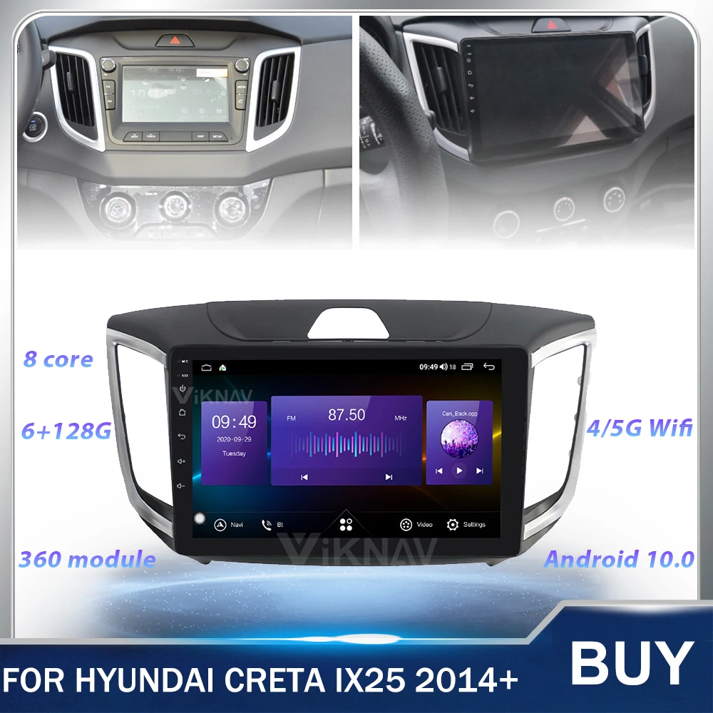 128G 10 Palcový Android 2Din Auto Stereo Rádia Pre Hyundai Creta IX25+ Auto Dotykový Displej Multimediálny Prehrávač, GPS Navigáciu
