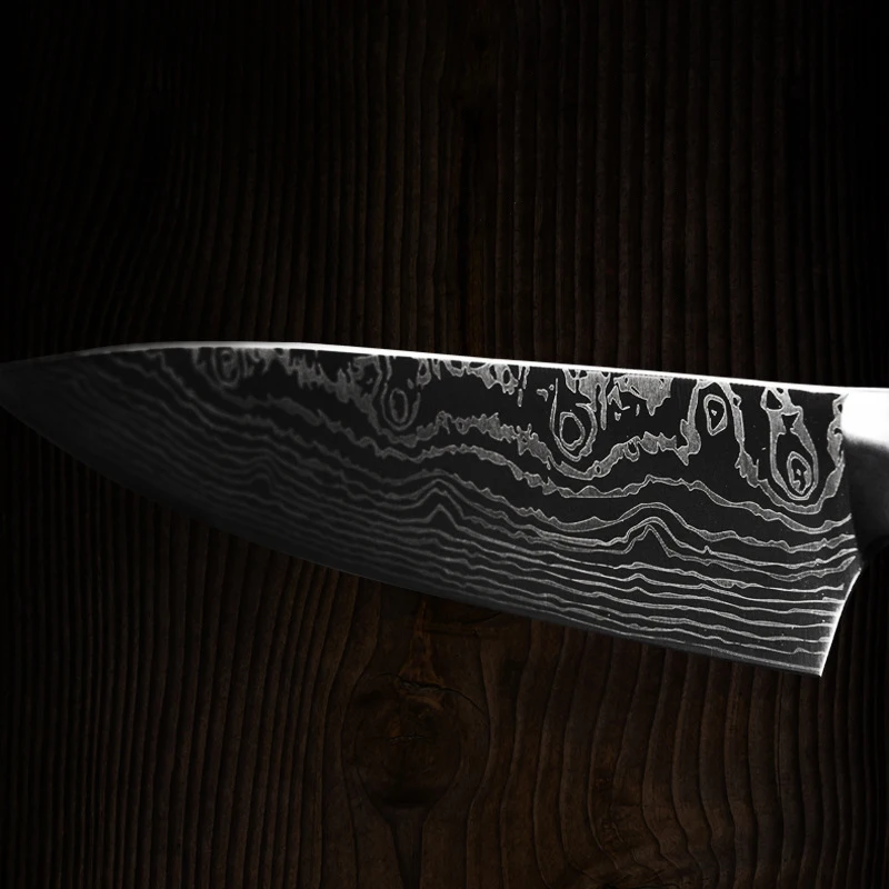 10 Kusov v Damasku Kuchynské Nože Nastaviť obrazec Profesionálny Kuchár Nože 5Cr15MoV z Nerezovej Ocele, Kuchynské Príslušenstvo, Nástroje