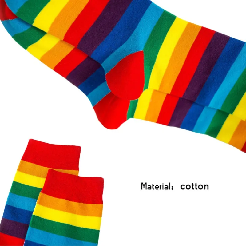 Módny Román Candy Farby Ponožky dámske 2019 Nové Harajuku Štýl Rainbow Zväzkový Vzor Ponožky