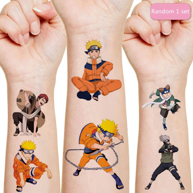 Naruto Tetovanie Nálepky Anime Uzumaki Naruto Uchiha Sasuke Kakashi 1Set Činnosť Človeka Cartoon Dievča, Chlapec Hračka Dieťa Darček k Narodeninám
