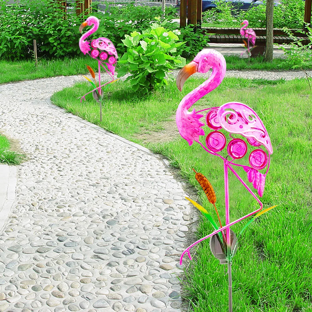 Kovové LED Svietiace Slnečné Svetlo Flamingo/Páva Záhrada Dvore Umenie Vonkajšie Trávnik Vklad Lampy Záhradné Dekorácie Dvore