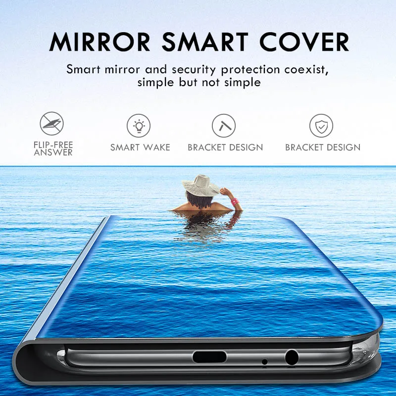 Smart Mirror Flip puzdro Pre Samsung Galaxy A51 A71 A81 A50 A70 Poznámka 10 9 8 S10 S9 S8 S7 Pro Plus M51 S20 FE A10 A30 A31 A01 Kryt