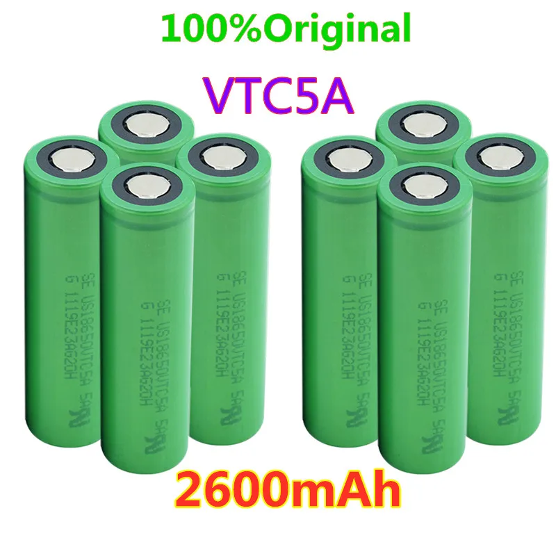 Originálne 18650 2600mAh 25A 3,7 v nabíjateľná li-ion batéria VTC5A 18650 byt/tlačidlo hore na náradie/blesky