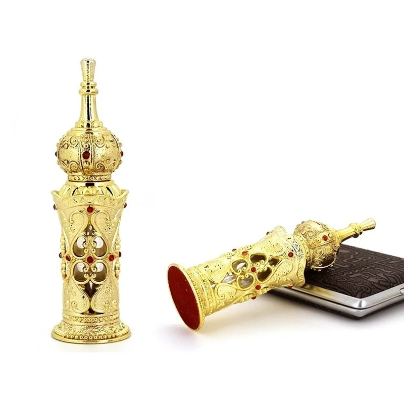 12ml Parfum Fľašu s Stick Gold Dubai Štýl, Vysokú Kvalitu Esenciálny Olej, Fľaša Elegantné Stredného východu Štýl Parfum Kontajner