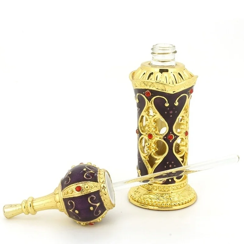 12ml Parfum Fľašu s Stick Gold Dubai Štýl, Vysokú Kvalitu Esenciálny Olej, Fľaša Elegantné Stredného východu Štýl Parfum Kontajner