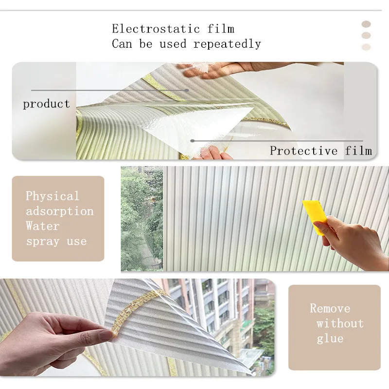 Dlhé vertikálne zväzkový vzor elektrostatické mliečneho skla film wc okno anti-glare okno nálepky privacy protection film