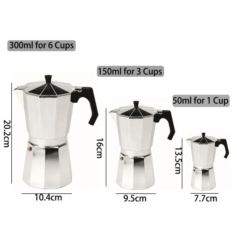 50ml varnou doskou Espresso Coffee Pot Maker Thermo Džbán Kanvica Hliníkový Hrniec, Mocha Espresso Percolator Kaviareň Kanvica Čaj Maker