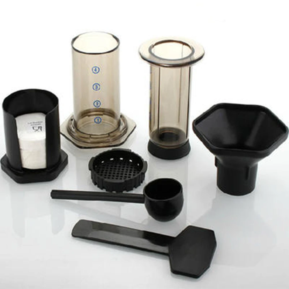 Prenosné francúzsky stlačte kávovar Haole francúzsky Stlačte kávovar Coffee Pot Stroj + kovový Filter + 350 pc Filtračný Papier