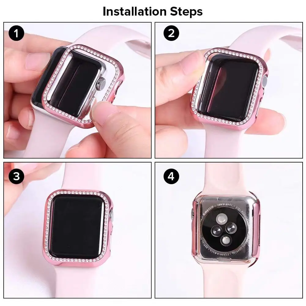Bling Kryt Pre Apple hodinky Prípade 44 mm 40 mm iWatch 42mm 38 mm Príslušenstvo Diamond nárazníka Chránič Apple hodinky series 5 4 3 se 6