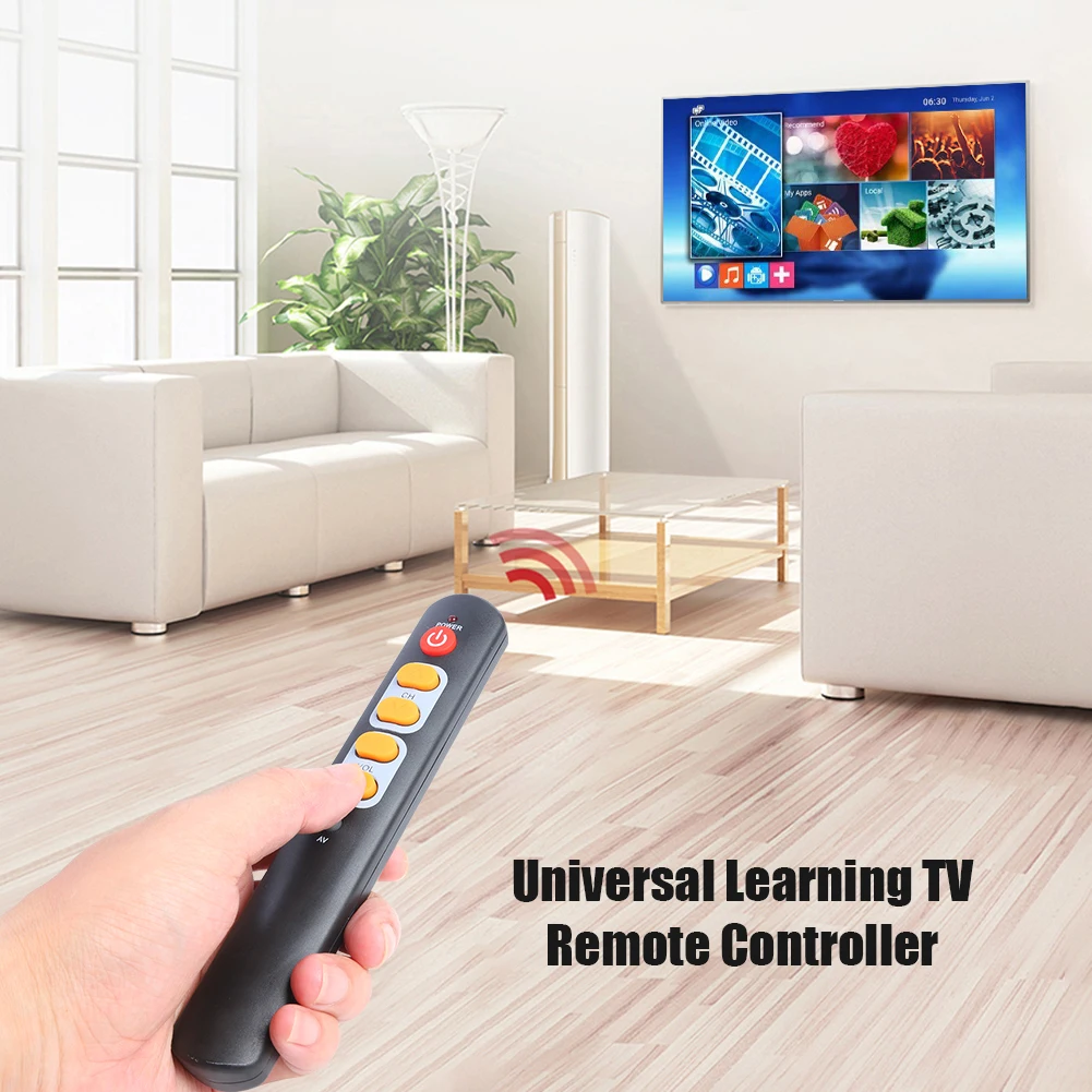 Elektronické Smart Home Príslušenstvo Univerzálne 6 Žlté Tlačidlo Učenia Diaľkové Kopírovať z Infračerveného Diaľkového pre TV Box STB