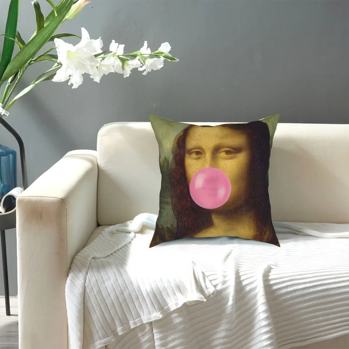Je žuvačka Mona Lisa Zábavné Hodiť Vankúš Vankúše na Pohovke Tvorivé Vankúše 50*50 dekoratívne pre obývacia izba