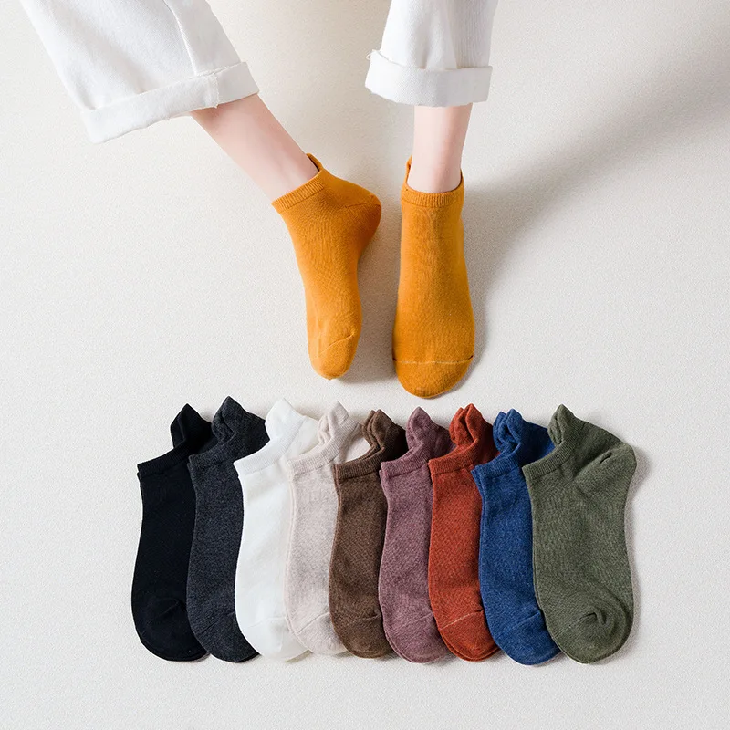 Móda Ponožky Žena 2021 Nové Jarné Členkové Ponožky Dievčatá Bavlna Farbou Ženy Móda Bavlna Bežné Ponožky Lady Vysokej Kvality