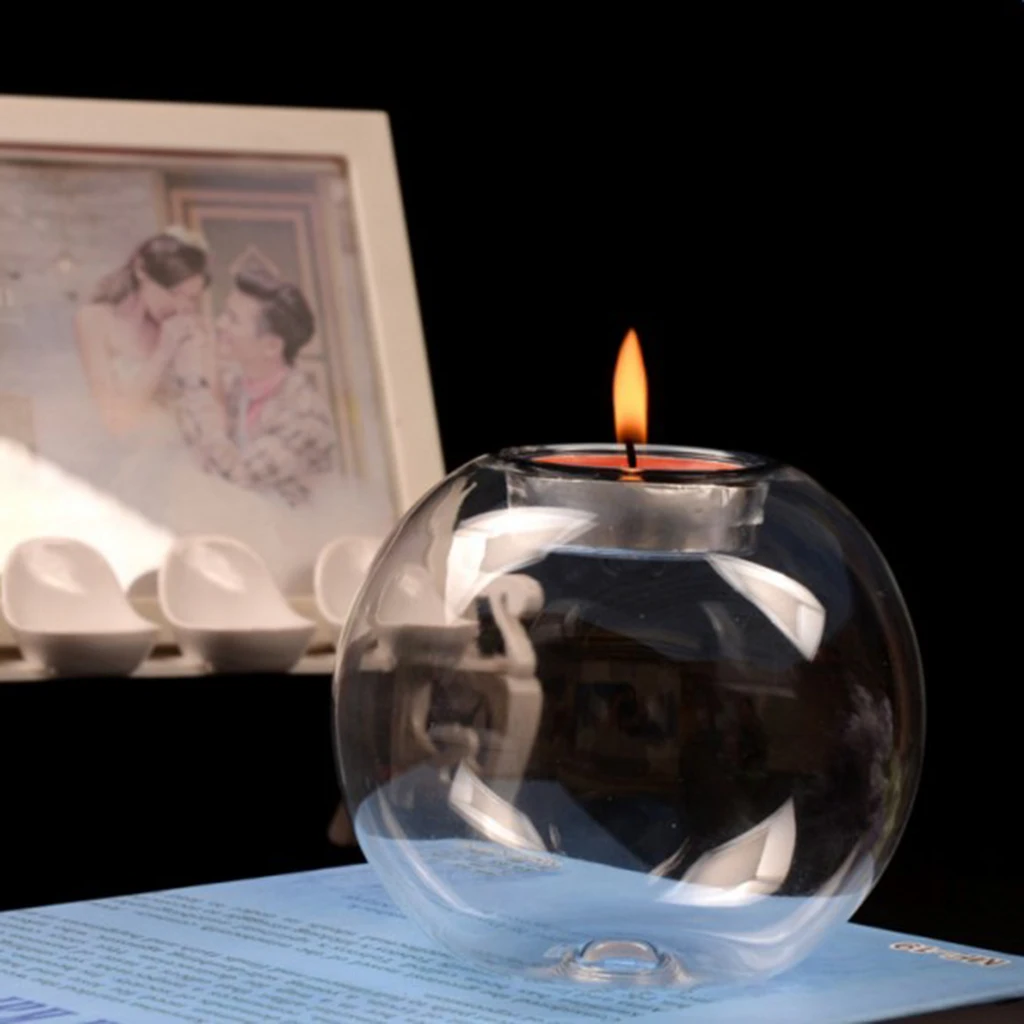 Číre Sklo bublina Čajové sviečky svietnik Svietnik na Svadbu Centerpieces