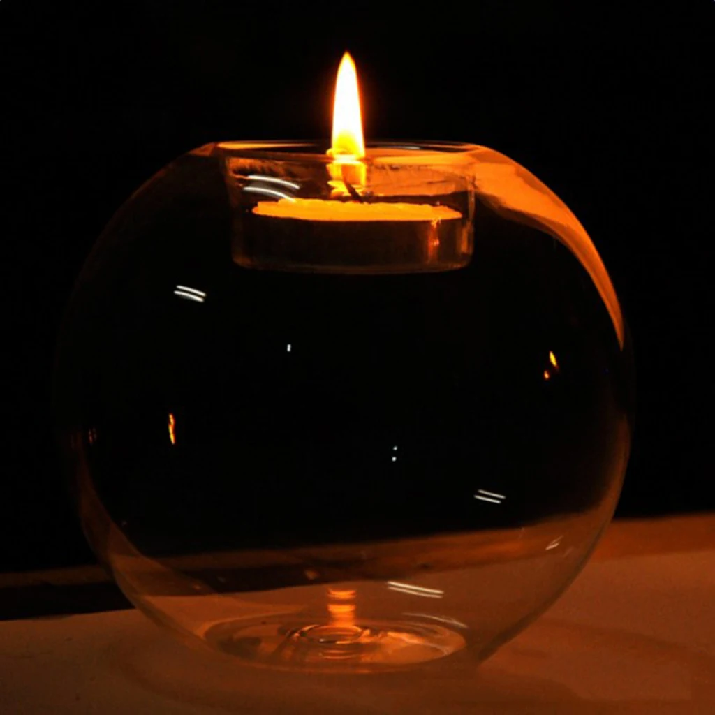 Číre Sklo bublina Čajové sviečky svietnik Svietnik na Svadbu Centerpieces