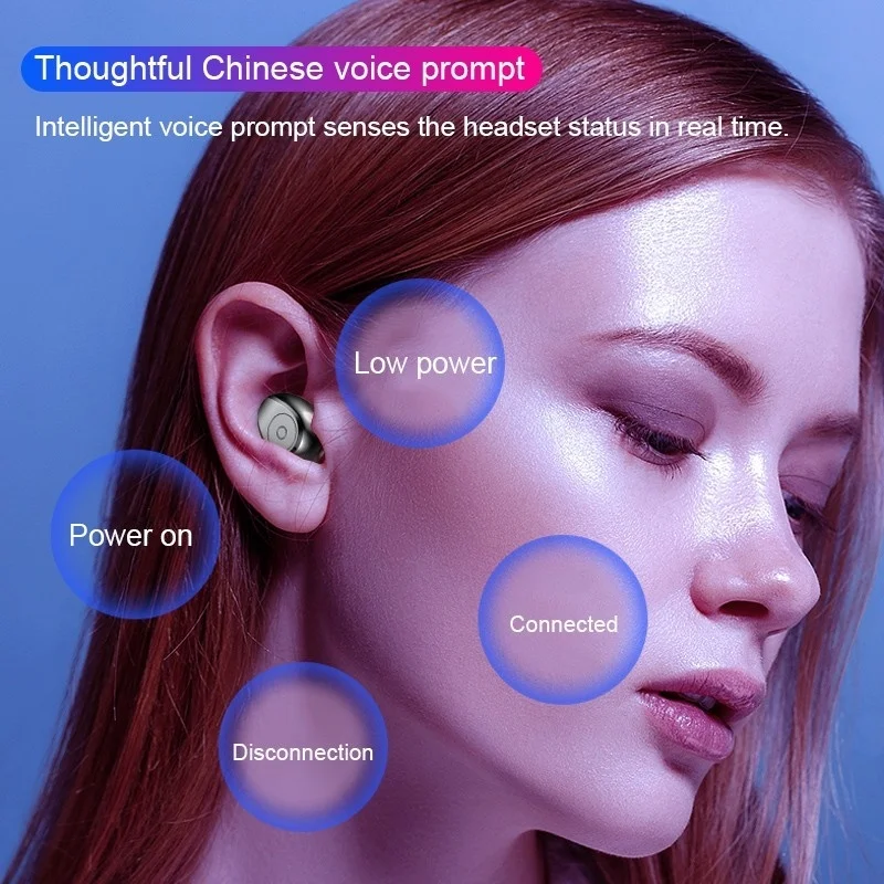 TWS 5.1 Bluetooth Slúchadlá Plnenie Box Bezdrôtový Headphons 9D Basy Stereo Nepremokavé Športové Slúchadlá Slúchadlá S Mikrofónom