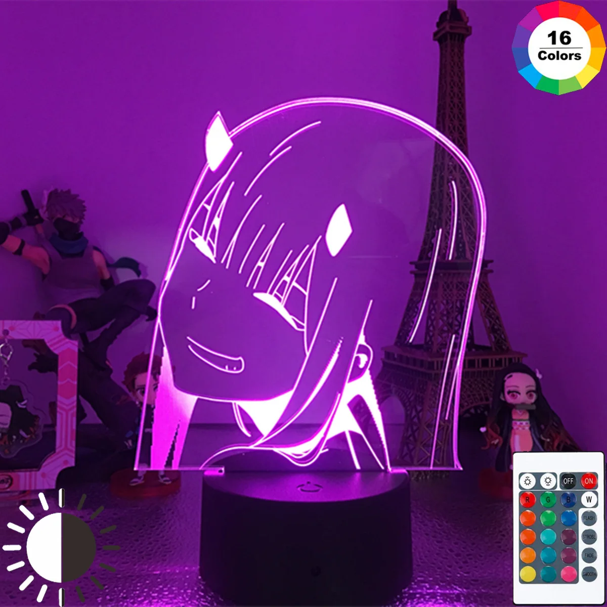Anime Miláčik v Fanxx Obrázok Model LED Nočné Svetlo Kawaii Nula Dva 02 Akčné Figúrky 3D Lampa Dekorácie Narodeniny, Vianočné Darčeky