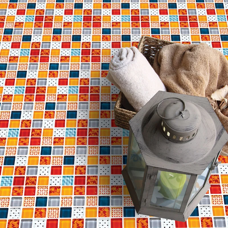 20x20cm 6pcs DIY Stenu, Papierové Nálepky Marocký Mozaiky Mramorové Dlaždice Backsplash Vymeniteľné Nepremokavé kúpeľňa Kuchyňa samolepky na stenu