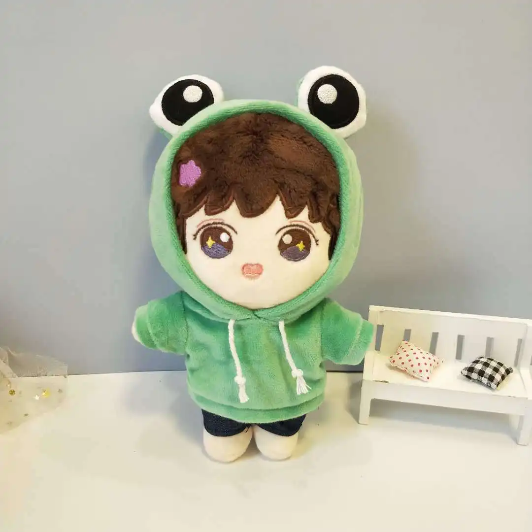 20 cm Star Idol Bábika Zelená Žaba Biela Panda s Kapucňou Sveter Vyhovovali 20 cm Idol Bábika Vymeniteľné Oblečenie Príslušenstvo(bez Bábiky)